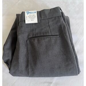 NEW MENS GALLS TR608 CHARCOAL GRAY POLY/WOOL UNIFORM  PLEATED FRONT 33/30